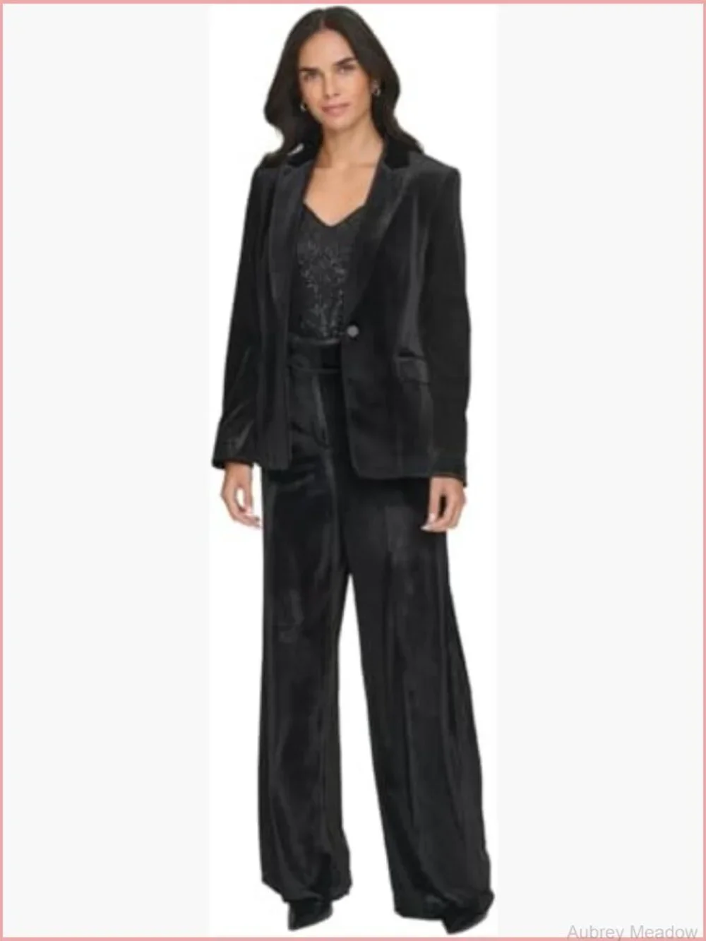Women's One Button Lux Blazer Long Sleeve Notch Collar